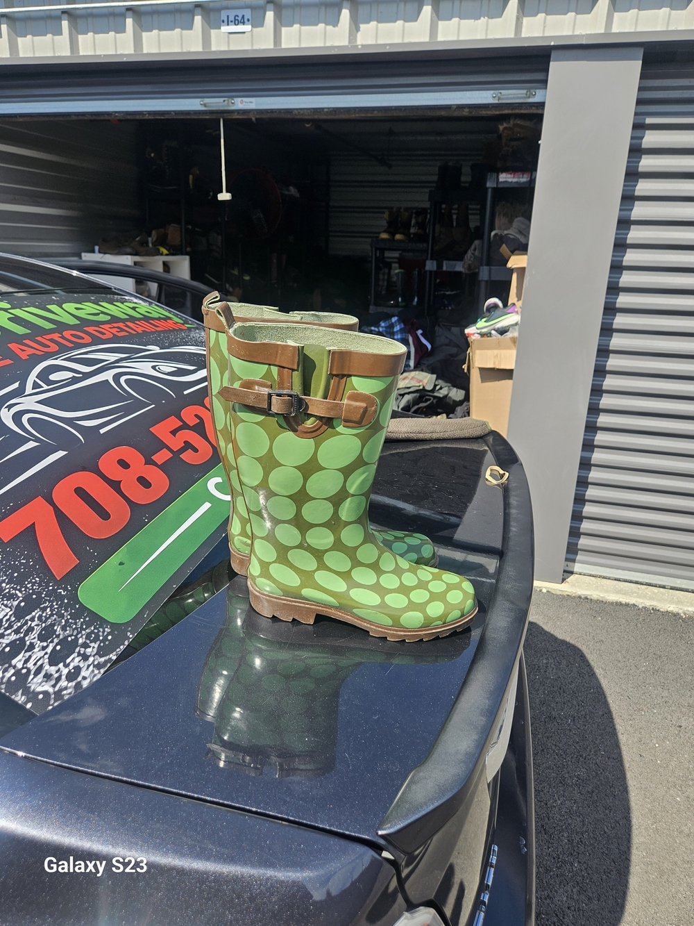 Capelli New York Women’s Size 8 Green Polka Dot Tall Rain Boots